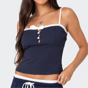 Edikted Baxter Button Front Ribbed Tank Top NWT